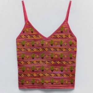 NWT Zara Jacquard Knit Tank (part of set) L